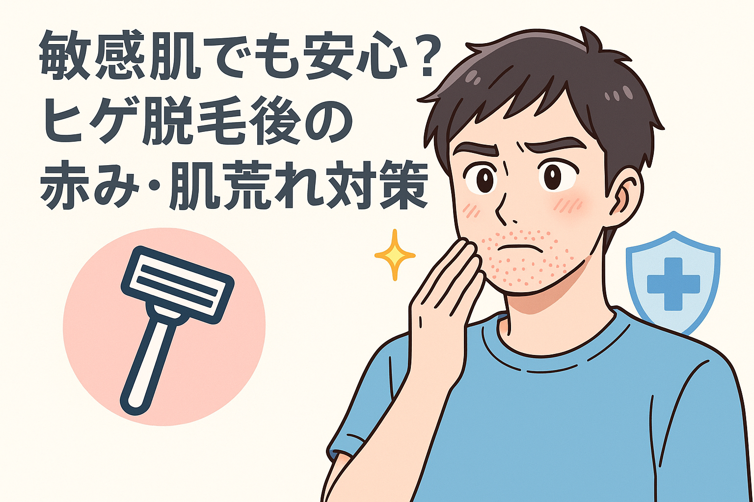敏感肌でも安心？ヒゲ脱毛後の赤み・肌荒れ対策